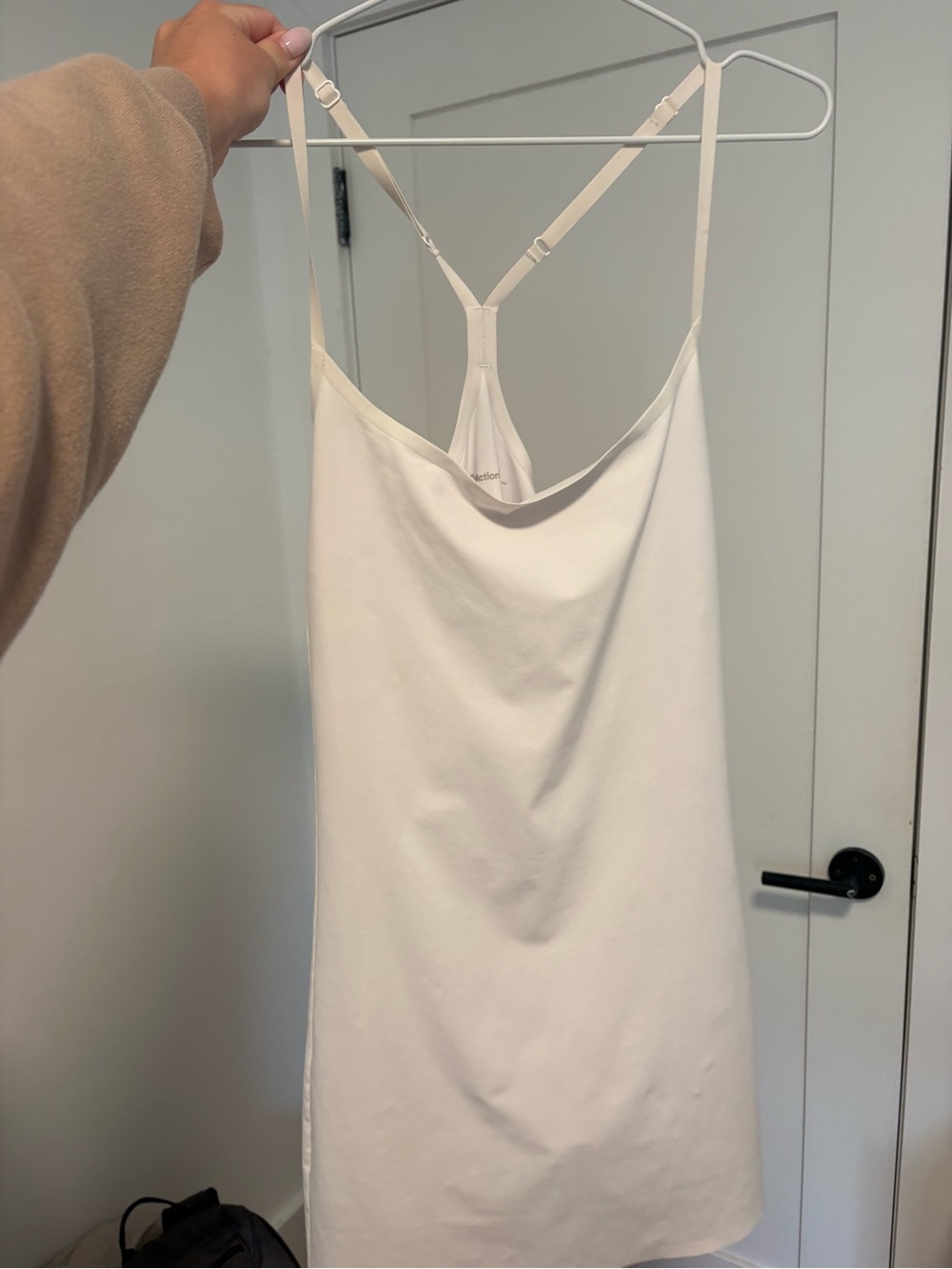 Aritzia White Slip Camisole Mini Dress with Racerback